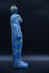 Vintage Egyptian Goddess Nut Statue, Blue Stone Sculpture - صورة إضافية 3