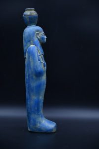 Vintage Egyptian Goddess Nut Statue, Blue Stone Sculpture - صورة إضافية 4