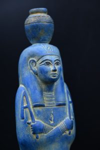 Vintage Egyptian Goddess Nut Statue, Blue Stone Sculpture - صورة إضافية 9