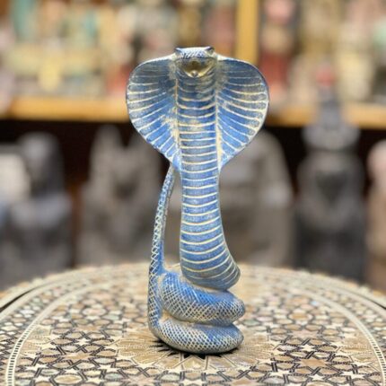 Vintage Egyptian Uraeus Cobra Statue, Wadjet Goddess Sculpture - صورة إضافية 2