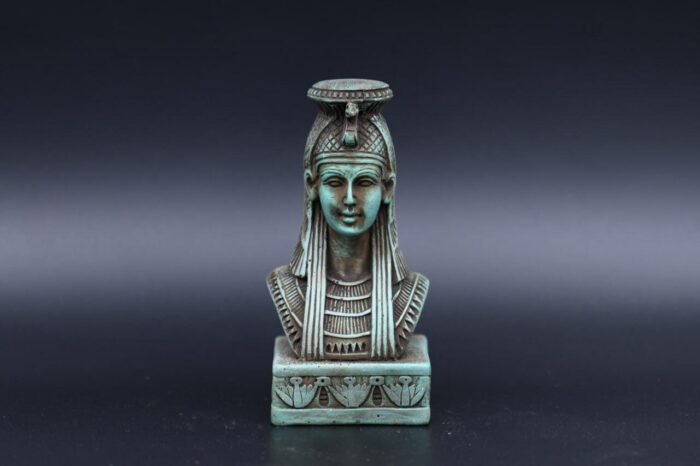 Vintage Hathor Statue: Egyptian Goddess Replica, Stone Idol