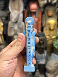 Vintage Sekhmet statue-made of Faience - goddess of war-sculpture amulet--ancient Egyptian goddess-Egyptian religion-mythology - صورة إضافية 3