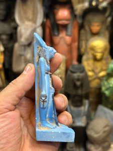 Vintage Sekhmet statue-made of Faience - goddess of war-sculpture amulet--ancient Egyptian goddess-Egyptian religion-mythology - صورة إضافية 6