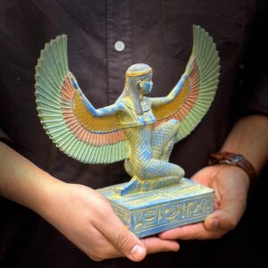 Blue Winged Isis Statue