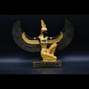 Solid Stone Gold Leaf Isis Statue