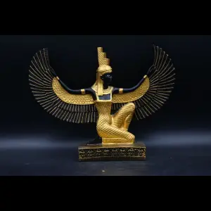 Solid Stone Gold Leaf Isis Statue