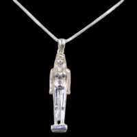Sterling Silver Queen Cleopatra Amulet Pendant, Egyptian Style - Image 2