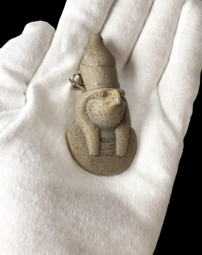 Ancient Egyptian Falcon God Horus Amulet, Vintage Pendant