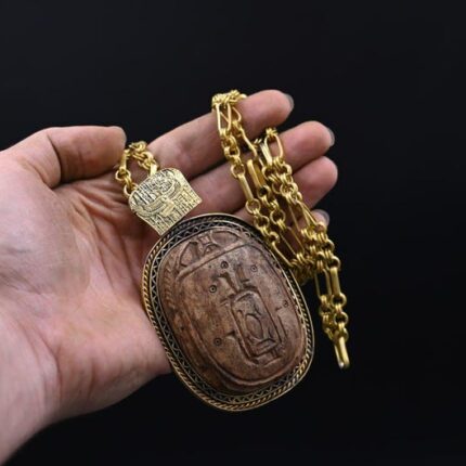 Egyptian Scarab Amulet Copper Stone