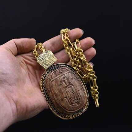 Egyptian Scarab Amulet Copper Stone