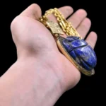 Egyptian Scarab Necklace: Copper & Stone Amulet - Image 7