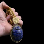 Egyptian Scarab Necklace: Copper & Stone Amulet - Image 3