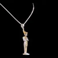 King Tutankhamun Amulet, Silver & 24k Gold Wash - Image 4