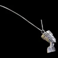 Silver Nefertiti Amulet, Egyptian Queen Statuette - Image 6