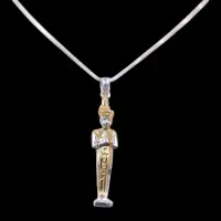 King Tutankhamun Amulet, Silver & 24k Gold Wash - Image 5
