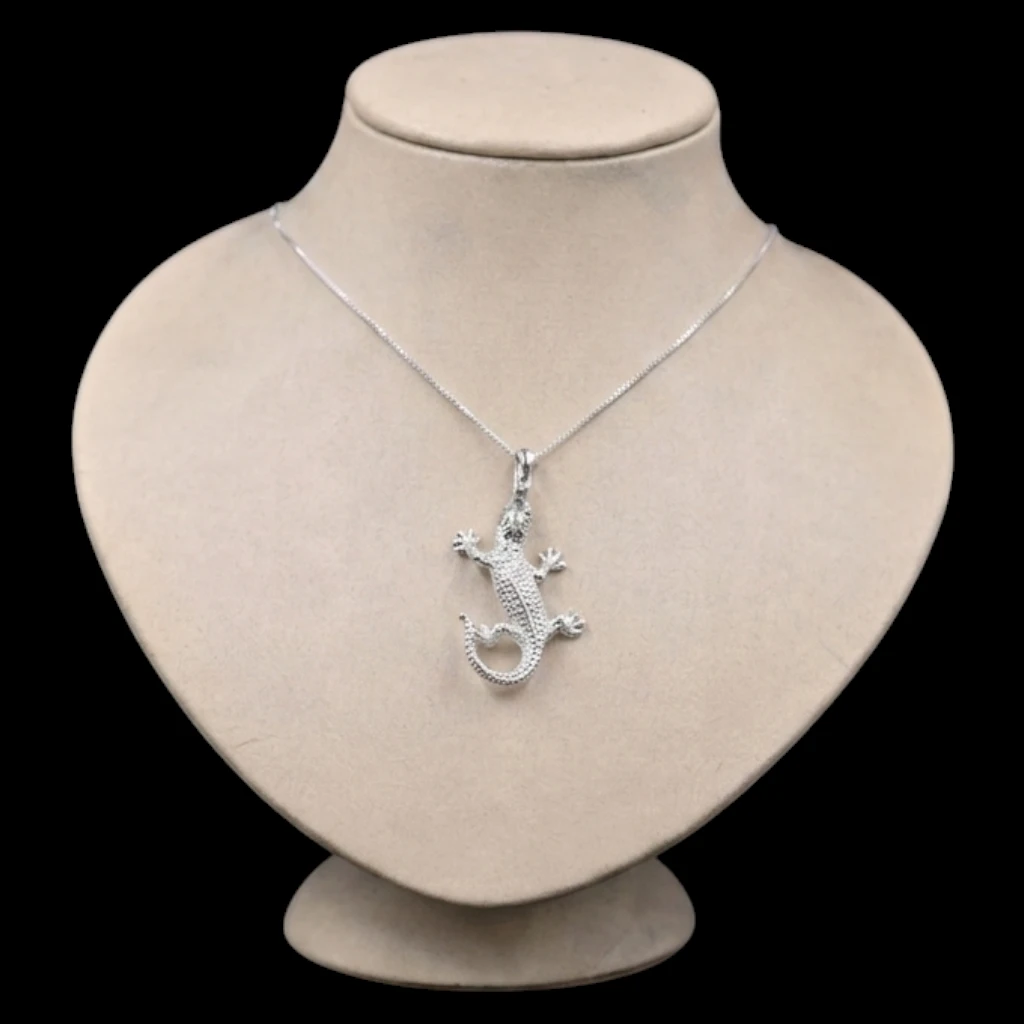 Pure Silver Amulet, Egyptian God Sobek Crocodile Pendant