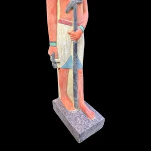 Hand Painted Anubis Limestone Statue: 40 cm Egyptian Museum Replica - Image 11