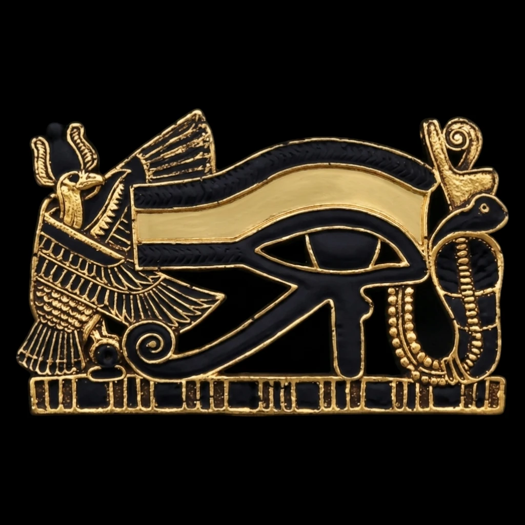 Handcrafted Faience Eye of Horus Amulet: Ancient Egyptian Protection Sculpture