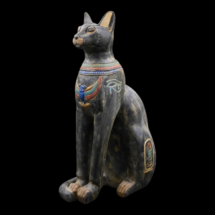 Handmade-Bastet-Statue-Egyptian-Cat-Goddess-Home-Decor Handmade Bastet Statue, Egyptian Cat Goddess, Home Decor Gift - Image 1
