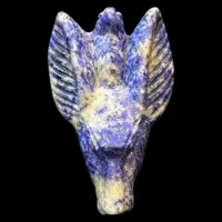 Handmade Lapis Lazuli Anubis Amulet, Egyptian God of Afterlife