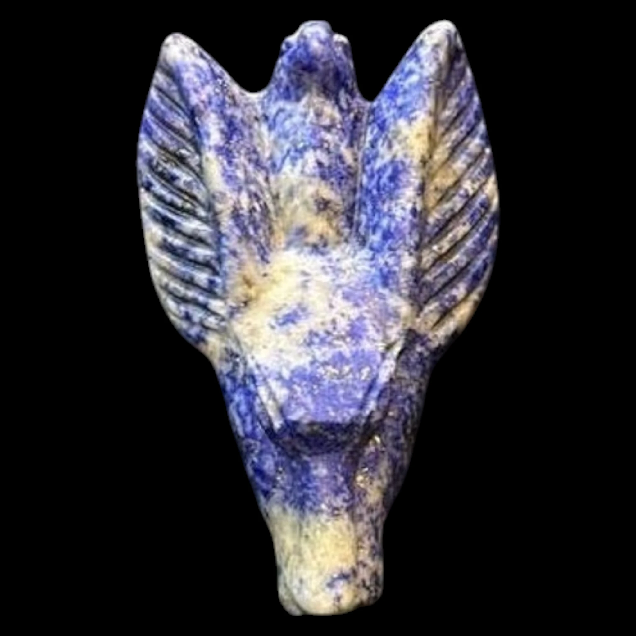 Handmade Lapis Lazuli Anubis Amulet, Egyptian God of Afterlife