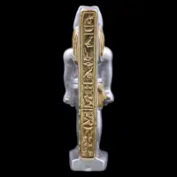 Handmade Silver Anubis Statue, Egyptian God of Afterlife, Gold Detail - Image 2