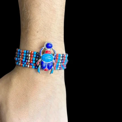 Handmade Sterling Silver Scarab Bracelet