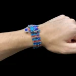 Handmade Sterling Silver Scarab Bracelet: Lapis Lazuli, Egyptian Revival - Image 6