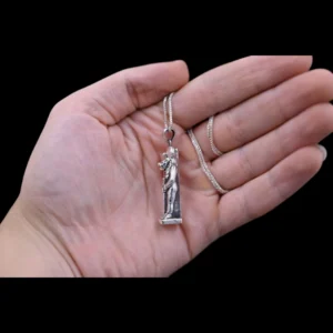 Handmade Sterling Silver Sekhmet Amulet, Egyptian Goddess Pendant - Image 4