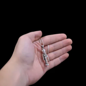 Handmade Sterling Silver Sekhmet Amulet, Egyptian Goddess Pendant - Image 3