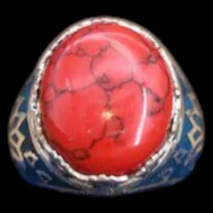 Pharaonic Coral Lotus Ring