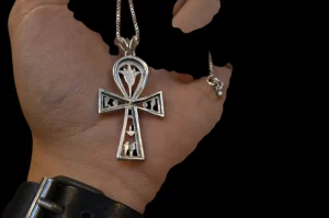 Egyptian Ankh Pendant, Lapis Lazuli Sterling Silver Key of Life Amulet - Image 6
