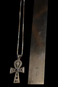 Egyptian Ankh Pendant, Lapis Lazuli Sterling Silver Key of Life Amulet - Image 9