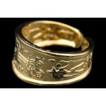 Egyptian Chariot Ring – Sterling Silver Gold Plated, Ancient Symbols, Free Size - Image 5
