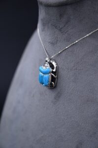 Gemstone Khepri Scarab Necklace