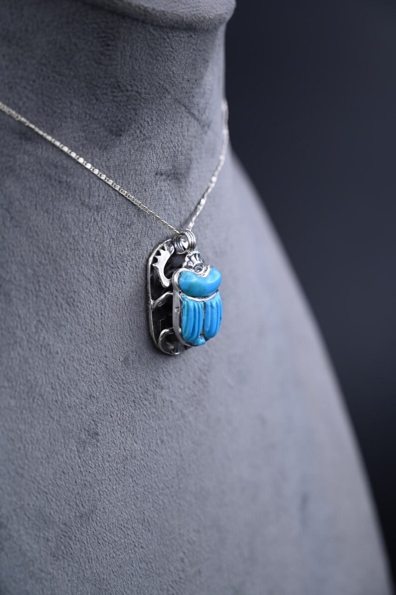 Gemstone Khepri Scarab Necklace