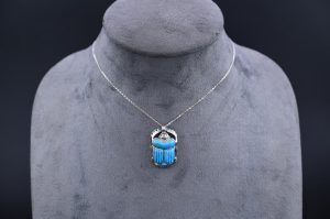 Gemstone Khepri Scarab Necklace