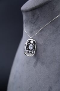 Gemstone Khepri Scarab Necklace