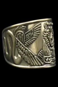 Goddess Sekhmet Bracelet: Yellow Brass Egyptian Antiquity - Image 9