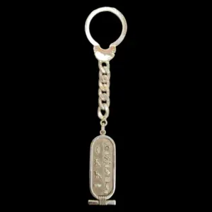 Handcrafted 925 Sterling Silver Egyptian Hieroglyph Keychain - Image 3