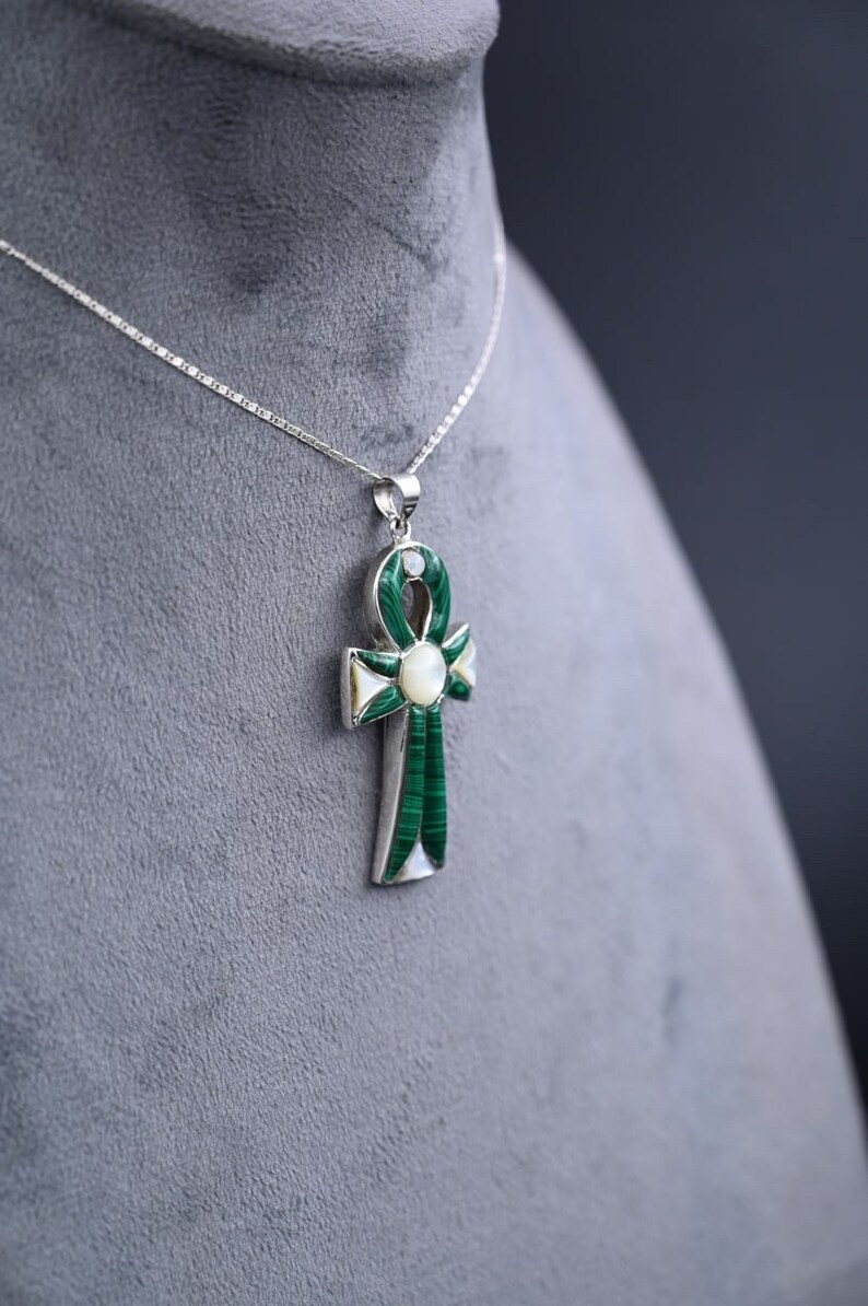 Malachite Ankh Pendant
