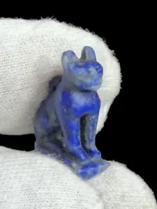 Lapis Lazuli Bastet Statue – Egyptian Cat Goddess Amulet - Image 4
