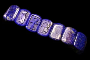Lapis lazuli Egyptian Cuff Bracelet: Ancient Symbol Jewelry - Image 3