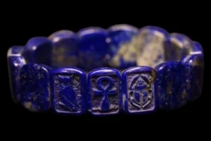 Lapis lazuli Egyptian Cuff Bracelet: Ancient Symbol Jewelry - Image 4