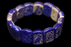 Lapis lazuli Egyptian Cuff Bracelet: Ancient Symbol Jewelry - Image 6