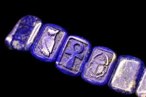 Lapis lazuli Egyptian Cuff Bracelet: Ancient Symbol Jewelry - Image 7