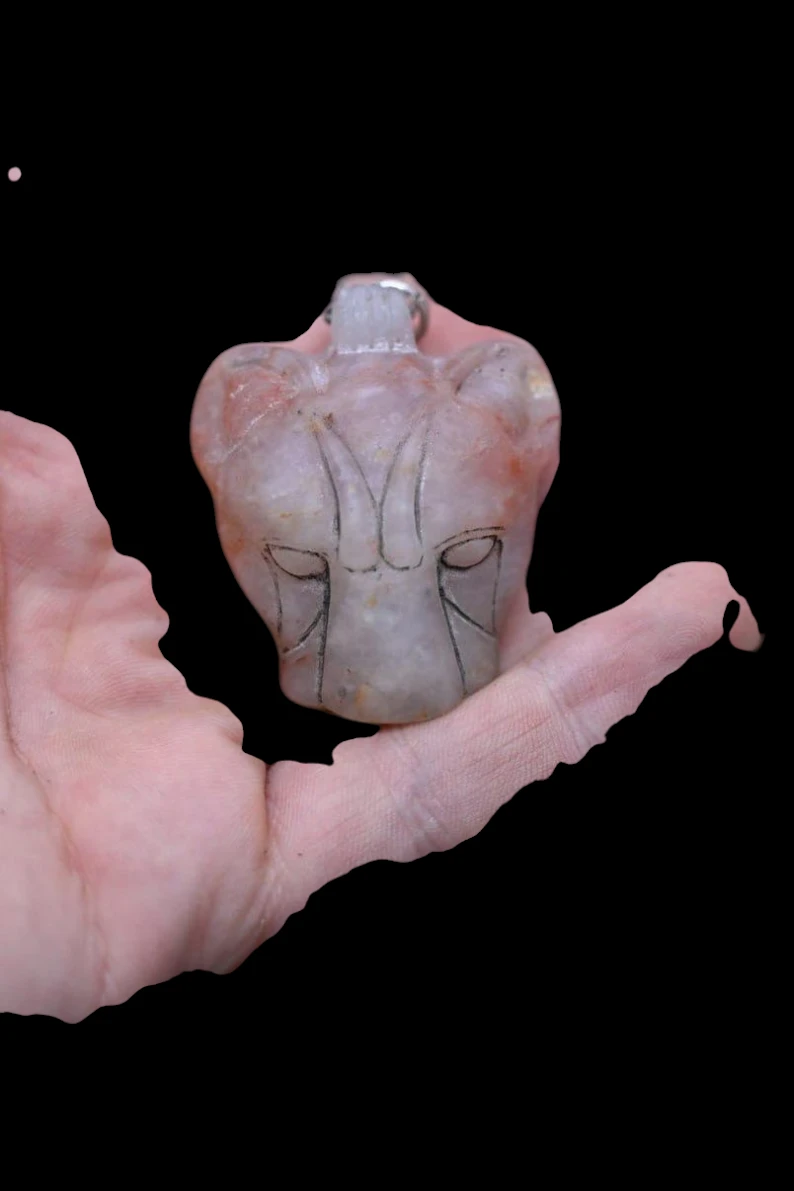 Sekhmet Agate Gemstone Amulet