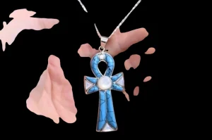 Silver Ankh Pendant Necklace – Egyptian Key of Life, Turquoise Amulet - Image 4