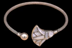 Silver Lotus Flower Bracelet