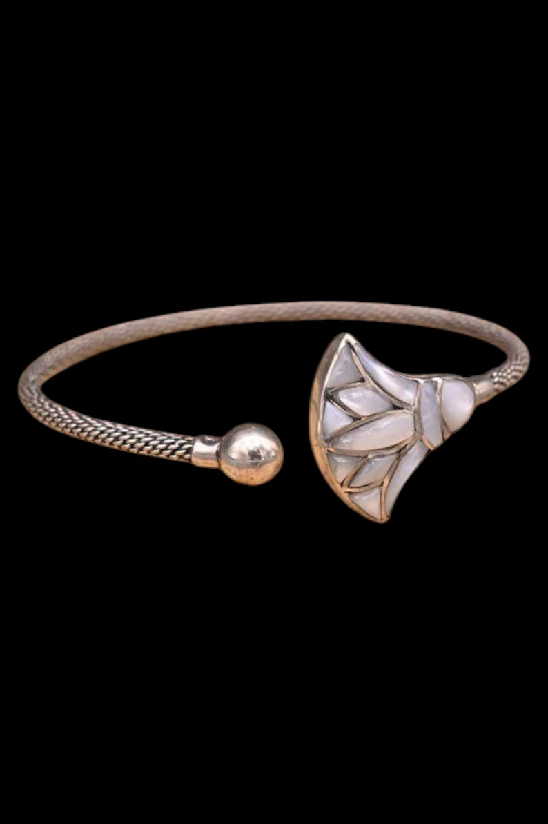 Silver Lotus Flower Bracelet